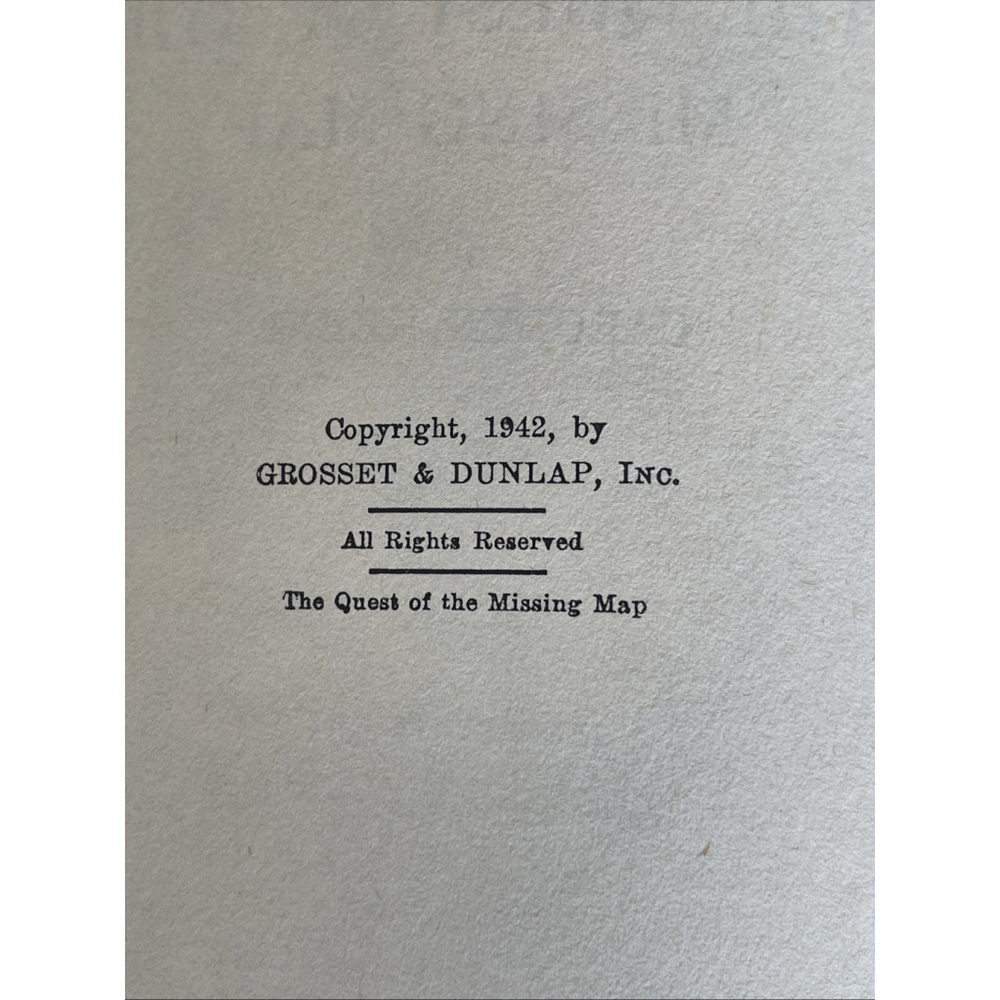 The Quest of the Missing Map Carolyn Keene NANCY DREW ©️1942 Vtg Hardcover - Picture 9 of 11
